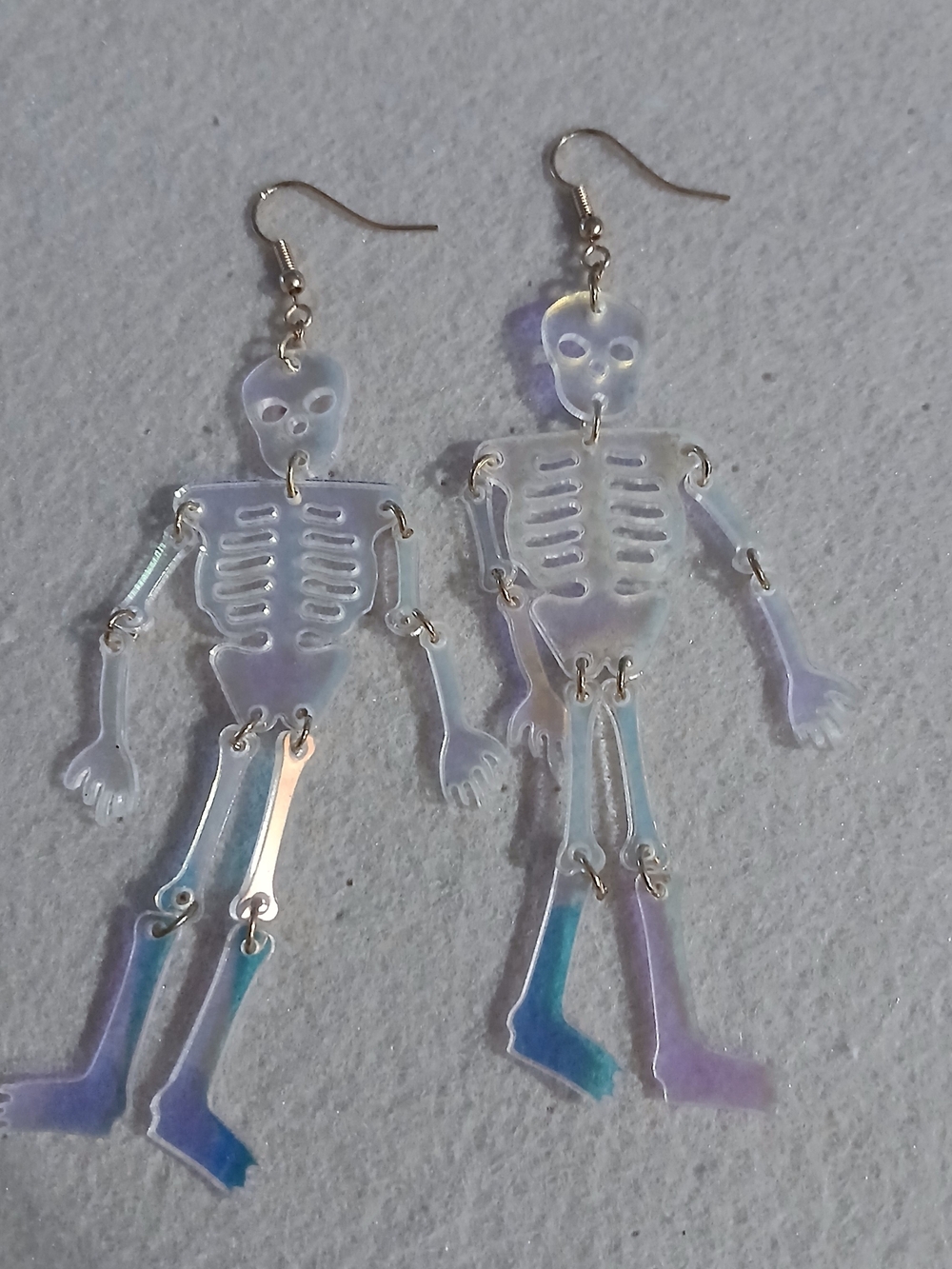 Iridescent Skeleton Dangle Earrings